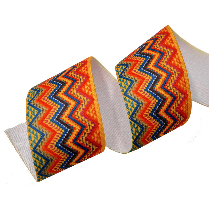 25 mm 38 mm 1 metrs/partija viļņveida apdruka Apģērba viduklis elastīga siksna DIY apģērbu joslas somas Siksnu šūšanas piederumi