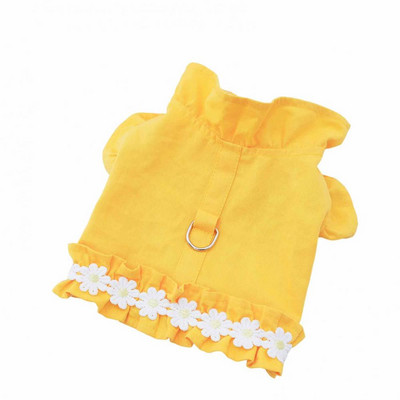 Μπλουζάκι για κατοικίδια Λευκά λουλούδια Διακόσμηση μπροστινό μπλουζάκι με βολάν γιακά Μπλουζάκι για κατοικίδια Άνοιξη Καλοκαίρι Μικρό μεσαίο σκύλο Ρούχα για κουτάβι