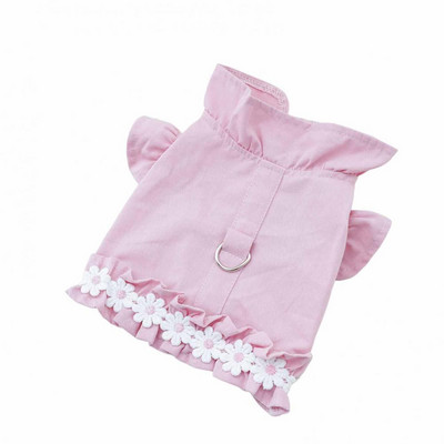 Μπλουζάκι για κατοικίδια Λευκά λουλούδια Διακόσμηση μπροστινό μπλουζάκι με βολάν γιακά Μπλουζάκι για κατοικίδια Άνοιξη Καλοκαίρι Μικρό μεσαίο σκύλο Ρούχα για κουτάβι