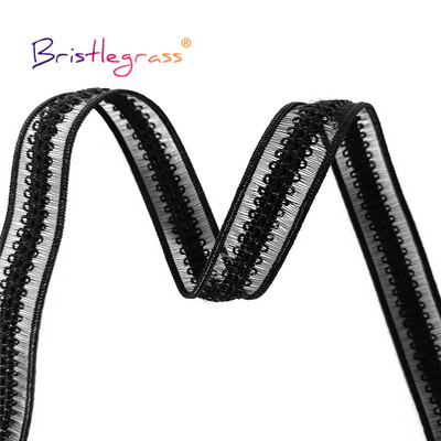 BRISTLEGRASS 2 5 10 Yard 1/2" 13 χιλιοστά συμπαγές διχτυωτό τούλι Frilly Διακοσμητικό τελείωμα δαντέλας Ελαστική ταινία Spandex Φόρεμα ραπτικής χειροτεχνίας DIY