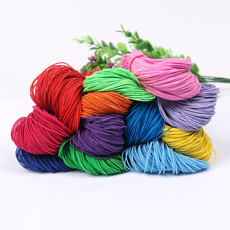 21 jards 1 mm krāsaini augstas kvalitātes apaļa elastīga lente Apaļa elastīga virve Gumijas josla elastīga līnija DIY šūšanas piederumi