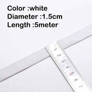 5 metri, balts, melns neilons, augstākās elastīgās lentes apģērba biksēm, DIY šūšanas piederumi 10/15/20/25/30/35/40/45/50/60MM