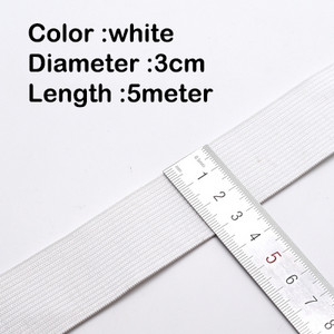 5 metri, balts, melns neilons, augstākās elastīgās lentes apģērba biksēm, DIY šūšanas piederumi 10/15/20/25/30/35/40/45/50/60MM