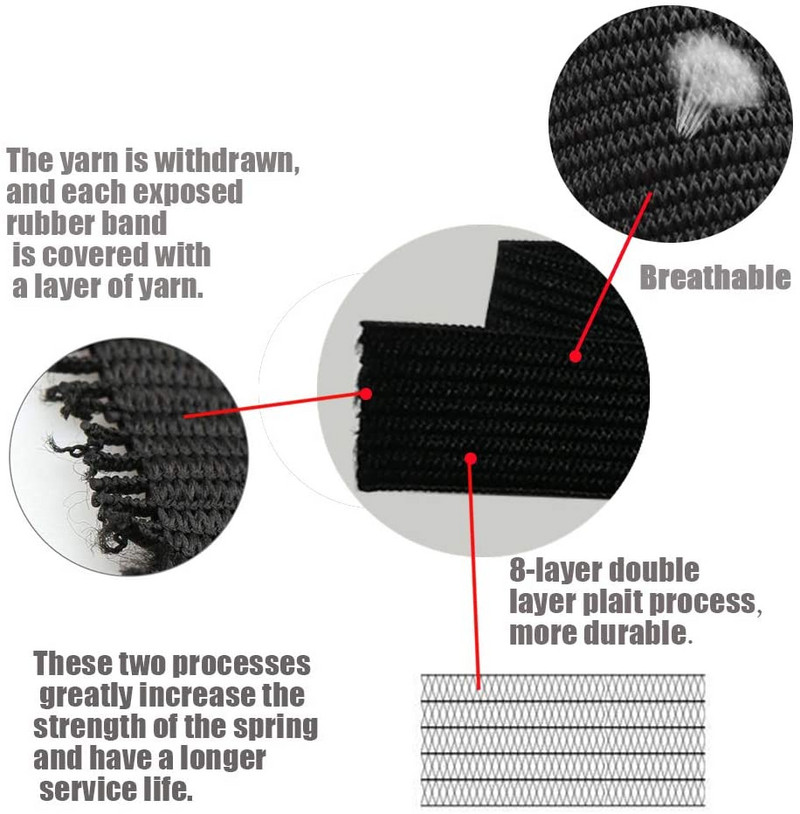 5 metri, balts, melns neilons, augstākās elastīgās lentes apģērba biksēm, DIY šūšanas piederumi 10/15/20/25/30/35/40/45/50/60MM