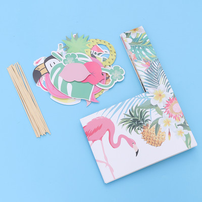 16 Gb. Rāmis attēls Tropical Hawaiian Photo Booth komplekts Flamingo Ananāsu rekvizīti Luau ballīšu piederumi