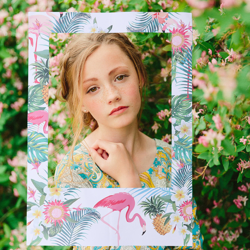 16 Gb. Rāmis attēls Tropical Hawaiian Photo Booth komplekts Flamingo Ananāsu rekvizīti Luau ballīšu piederumi