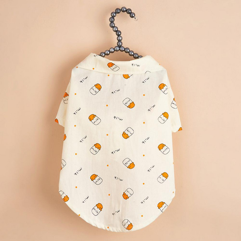 Kutya ing, hajtóka, szép gombok, könnyen hordható, imádnivaló ruha poliészter cumisüveg nyomattal ellátott kisállat ing Nyári kiegészítők