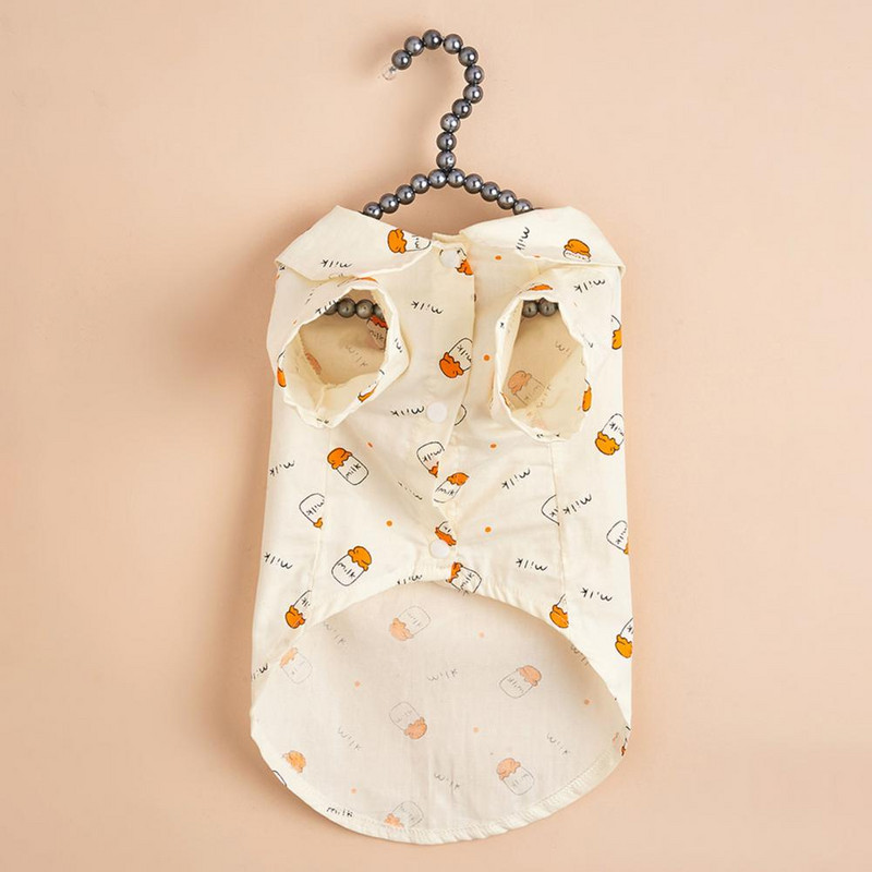 Kutya ing, hajtóka, szép gombok, könnyen hordható, imádnivaló ruha poliészter cumisüveg nyomattal ellátott kisállat ing Nyári kiegészítők