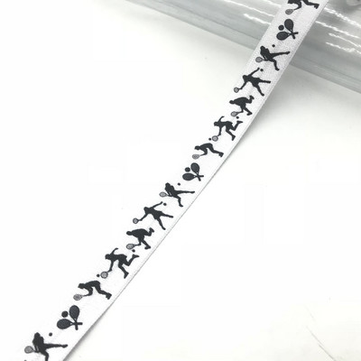 Sporta elastīga lente, 10 jardi, 15 mm volejbols beisbols futbols, baleta apdruka, pārlokama elastīga siksna, šūšanas amatniecības piederumi