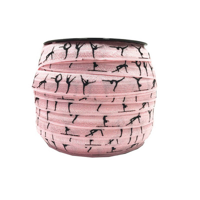 Sporta elastīga lente, 10 jardi, 15 mm volejbols beisbols futbols, baleta apdruka, pārlokama elastīga siksna, šūšanas amatniecības piederumi