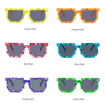 Забавни парти слънчеви очила Модни карирани слънчеви очила Pixel слънчеви очила Реквизит за фотография Очила Празнични парти консумативи Забавен реквизит