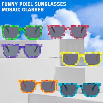 Funny Party γυαλιά ηλίου μόδας καρό γυαλιά ηλίου Pixel γυαλιά ηλίου Φωτογραφία στηρίγματα Γυαλιά για γιορτινό πάρτι Αστεία στηρίγματα