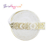 BRISTLEGRASS 2 5 10 Yard 5/8" 15 mm-es arany lótuszvirágú szőlőfólia nyomat, összehajtható, rugalmas FOE spandex szalagos hajkötő varrás