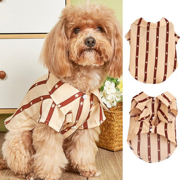 Κομψό πουκάμισο κουταβιού, μαλακό μπλουζάκι με στάμπα, καλοκαιρινά ρούχα για σκύλους που αναπνέουν