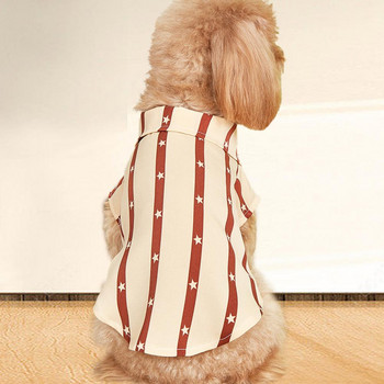 Κομψό πουκάμισο κουταβιού, μαλακό μπλουζάκι με στάμπα, καλοκαιρινά ρούχα για σκύλους που αναπνέουν