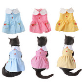 Φόρεμα για γάτα Καλοκαιρινό λεπτό χαριτωμένο γιακά με λουλούδι με στάμπα μονόχρωμη μόδα Sweet Actively Princess Univesal