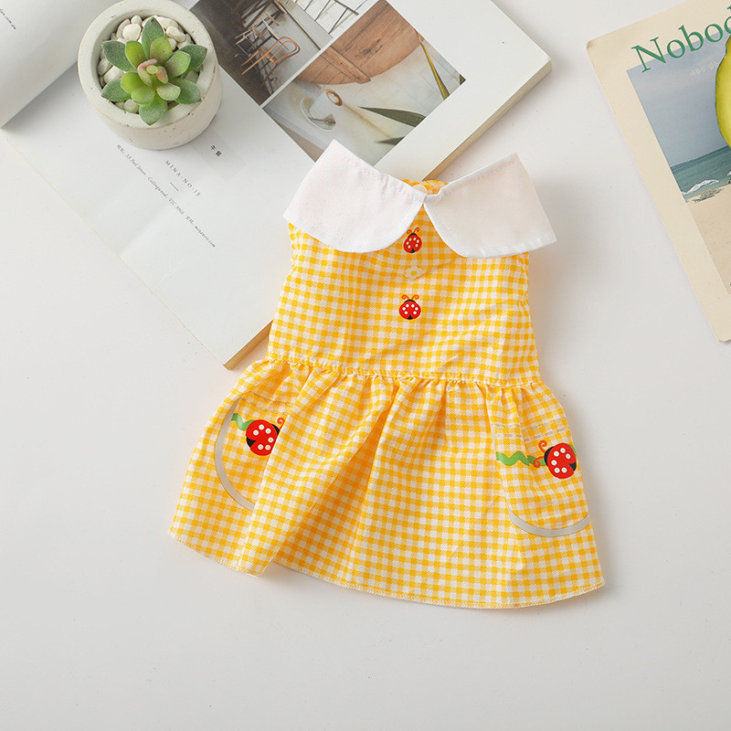 Φόρεμα για γάτα Καλοκαιρινό λεπτό χαριτωμένο γιακά με λουλούδι με στάμπα μονόχρωμη μόδα Sweet Actively Princess Univesal