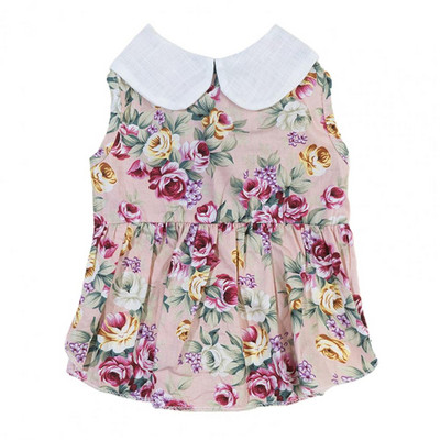 Mājdzīvnieku apģērbs Pievilcīgs kaķu kleita, kas ir draudzīga ādai Lieliska, eleganta kaķenīte kucēnam ar ziedu apdruku Princeses kleita Mājdzīvnieku produkts