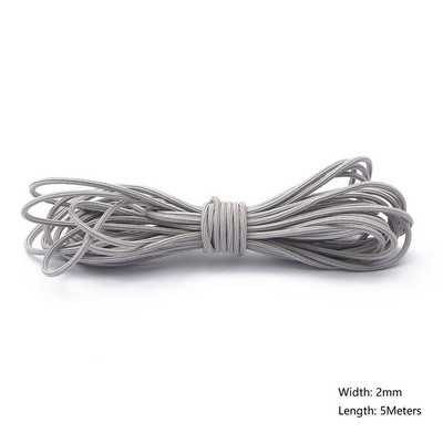 5 metri/partija 2/3/3,5 mm daudzkrāsu augstas kvalitātes elastīga aukla gumijas josla, stiepta virve, elastīga līnija, DIY šūšanas piederumi