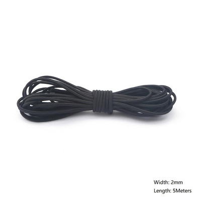 5 metri/partija 2/3/3,5 mm daudzkrāsu augstas kvalitātes elastīga aukla gumijas josla, stiepta virve, elastīga līnija, DIY šūšanas piederumi