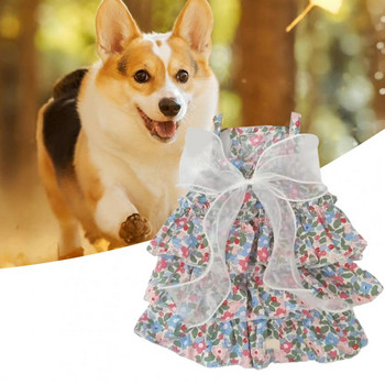 Φόρεμα για κατοικίδια Μπλε χρώμα Ρούχα για κατοικίδια Εύκολα φορεμένα Εξαιρετικό καλοκαιρινό φόρεμα για σκύλους για κουτάβι Προμήθειες για κατοικίδια