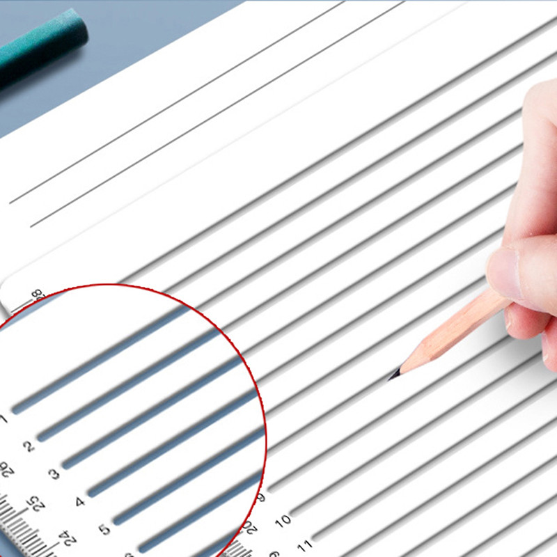 PubMed liniuotės kaligrafijos šablonas tiesia linija A4 aiškios liniuotės rašymo įrankis Geometrijos šablonas kaligrafijos liniuotės šablonas