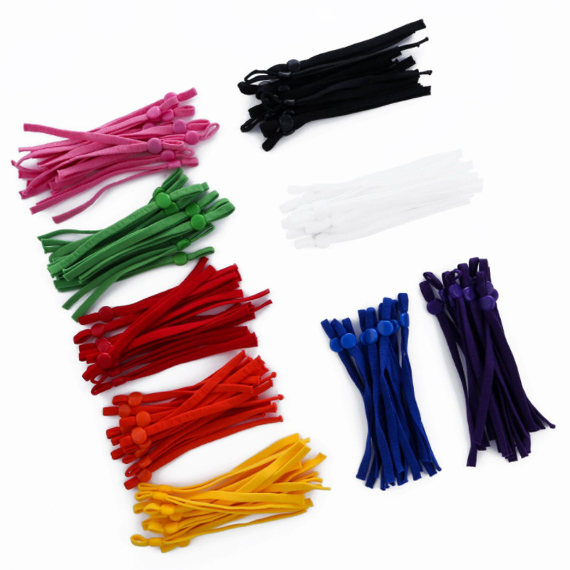 20/50/100 gab plakana maska elastīga gumijas virve auss štrope regulējama DIY mīksta melna šūšanas maska rokdarbu piederumi