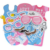 30db Fiús vagy lányos fényképes kellékek Nemek feltárása partikellékek Fiúk Üdvözöljük otthon Oh Baby Shower Dekorációs fogantyú