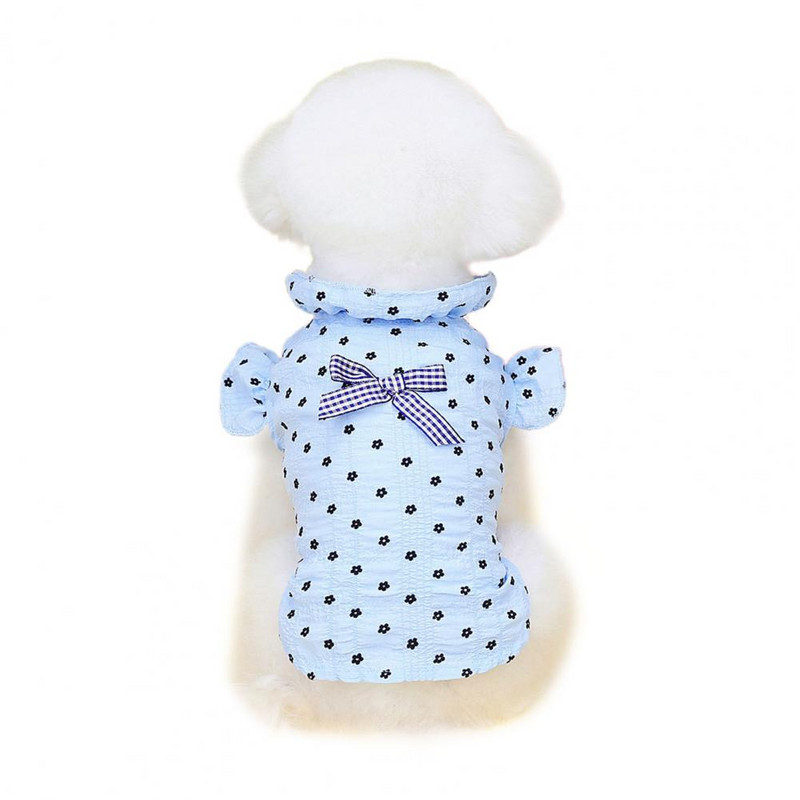 Suņu krekls Stilīgs, spilgtas krāsas volāniem piedurknēm ar ziedu apdruku Mājdzīvnieku suņu veste Vasaras apģērbs Ikdienas apģērbs Mājdzīvnieku T-krekls Mājdzīvnieku veste