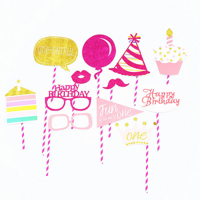 1 Σετ Μονόκερος για Φωτογραφικό Περίπτερο για πάρτι Rainbow Flamingo Mermaid Baby Shower Παιδί Γάμου Γάμος Photobooth Διακόσμηση για πάρτι