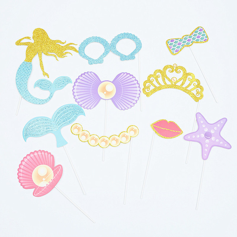 1 Σετ Μονόκερος για Φωτογραφικό Περίπτερο για πάρτι Rainbow Flamingo Mermaid Baby Shower Παιδί Γάμου Γάμος Photobooth Διακόσμηση για πάρτι