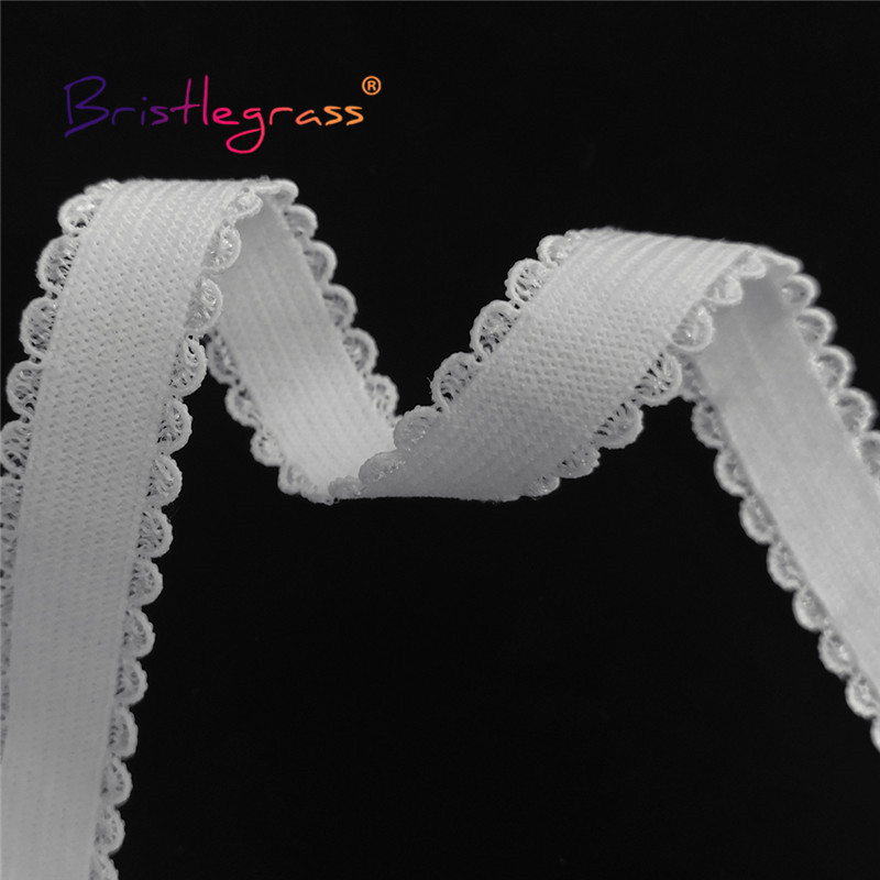 BRISTLEGRASS 2 5 10 Yard 1/2" 13 mm-es Picot Loop fodros dekoratív csipkeszegély, rugalmas spandex szalag szalag hajkötő fehérnemű barkácsvarrás