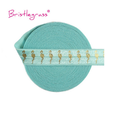 BISTLEGRASS 2 Yard 5/8" 15 mm sirēna ziedu punktu lūpu folijas apdruka, atlocāma elastīga FOE spandekss joslas matu kaklasaites kleita, šūšanas apdare