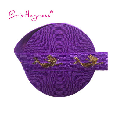 BISTLEGRASS 2 Yard 5/8" 15 mm sirēna ziedu punktu lūpu folijas apdruka, atlocāma elastīga FOE spandekss joslas matu kaklasaites kleita, šūšanas apdare