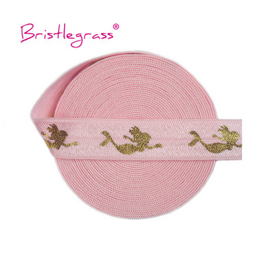 BISTLEGRASS 2 Yard 5/8" 15 mm sirēna ziedu punktu lūpu folijas apdruka, atlocāma elastīga FOE spandekss joslas matu kaklasaites kleita, šūšanas apdare