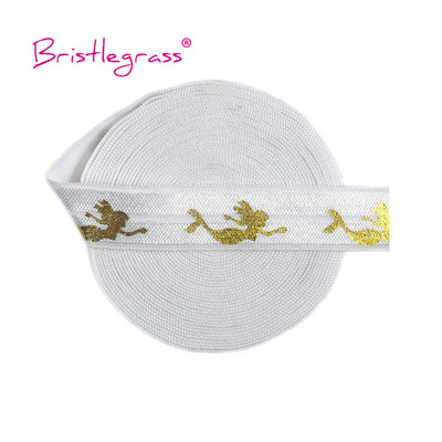 BISTLEGRASS 2 Yard 5/8" 15 mm sirēna ziedu punktu lūpu folijas apdruka, atlocāma elastīga FOE spandekss joslas matu kaklasaites kleita, šūšanas apdare