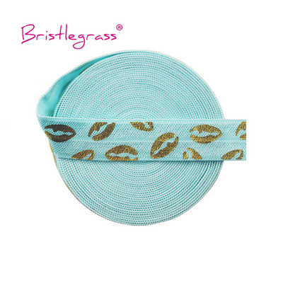 BISTLEGRASS 2 Yard 5/8" 15 mm sirēna ziedu punktu lūpu folijas apdruka, atlocāma elastīga FOE spandekss joslas matu kaklasaites kleita, šūšanas apdare