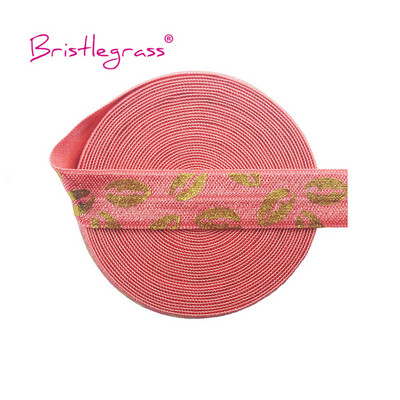 BISTLEGRASS 2 Yard 5/8" 15 mm sirēna ziedu punktu lūpu folijas apdruka, atlocāma elastīga FOE spandekss joslas matu kaklasaites kleita, šūšanas apdare