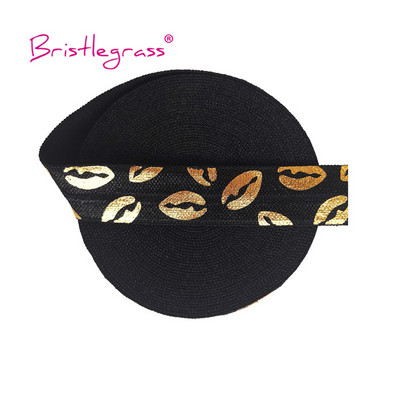 BISTLEGRASS 2 Yard 5/8" 15 mm sirēna ziedu punktu lūpu folijas apdruka, atlocāma elastīga FOE spandekss joslas matu kaklasaites kleita, šūšanas apdare