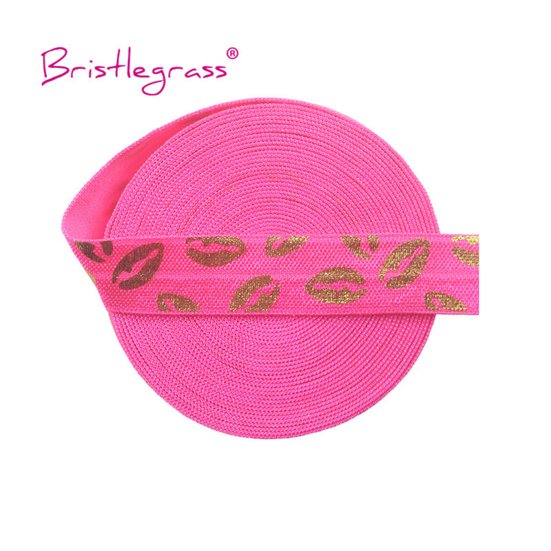 BISTLEGRASS 2 Yard 5/8" 15 mm sirēna ziedu punktu lūpu folijas apdruka, atlocāma elastīga FOE spandekss joslas matu kaklasaites kleita, šūšanas apdare