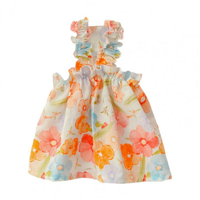 Nyári vékony kisállat ruha olajfestmény virágmintás fodros pánt könnyű ujjatlan kis közepes kutya kölyök macska póló ruhák