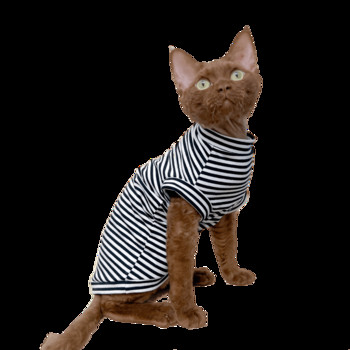 Conis Sphynx Kitten Outfits Летни тънки дрехи за котки без косми за Sphinx Clothes Памучна еластична жилетка Облекла на Devon Rex