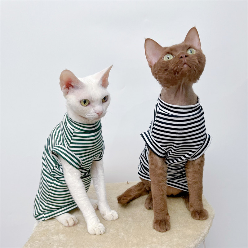Conis Sphynx Kitten Apģērbi Vasaras Plānas Apmatojuma Kaķu Apģērbi Sfinksas Apģērbi Kokvilnas Elastīga veste Devon Rex Apģērbi