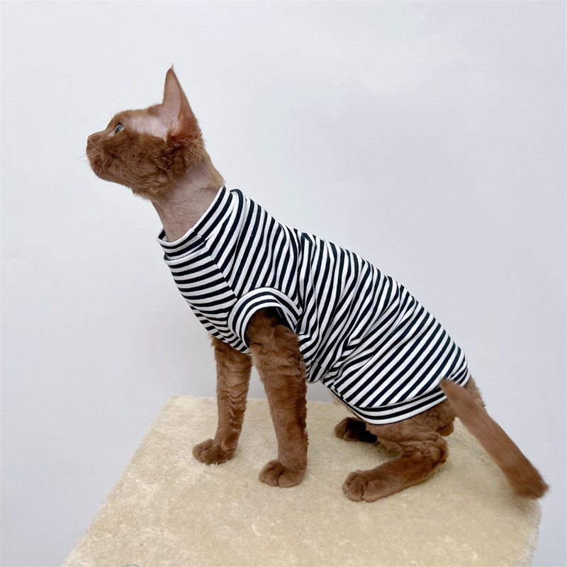 Conis Sphynx Kitten Apģērbi Vasaras Plānas Apmatojuma Kaķu Apģērbi Sfinksas Apģērbi Kokvilnas Elastīga veste Devon Rex Apģērbi