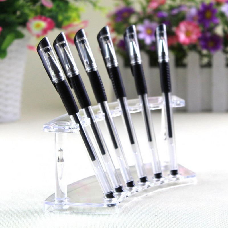 Puikus mini lengvai valomas 6 padėčių rašiklio ekrano laikymo stovas, skirtas parduotuvės pieštukų ekrano stovui.