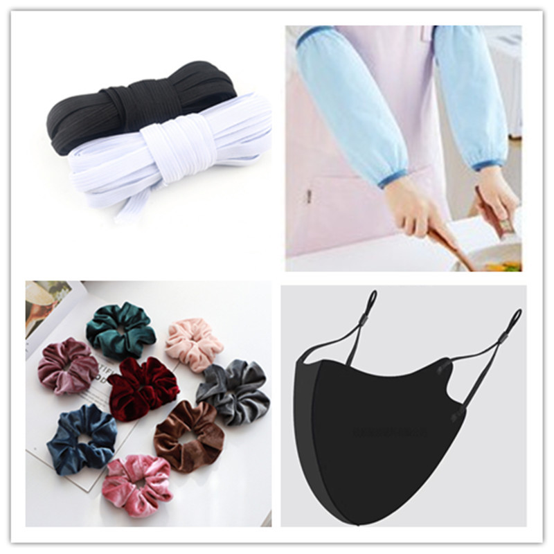 5 m/3 mm krāsaina elastīgā lente neilona elastīga, mājsaimniecības apģērba šūšanas piederumi.