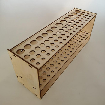 Многофункционална дървена 67 дупки Гримьор Държач за четка за рисуване Поставка за съхранение Контейнер Кутия Калъф Аксесоари за рисуване Домашни консумативи
