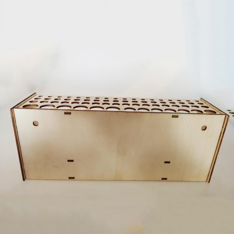 Daugiafunkcinis medinis 67 skylių makiažo meistras Dažų teptuko laikiklis laikymo lentynėlė konteinerių dėžutė Dėklas Piešimo priedai Namų reikmenys