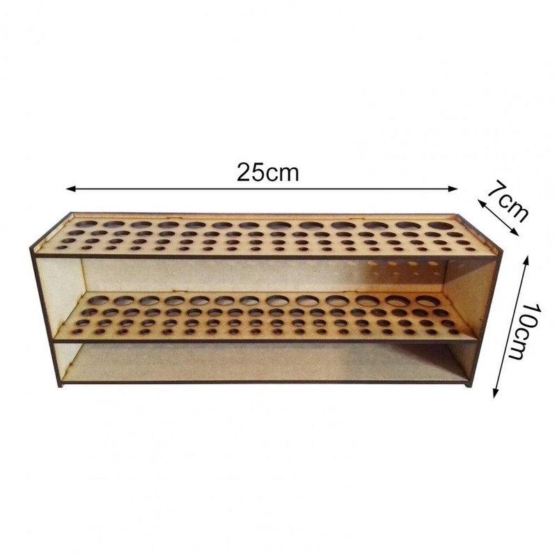 Daugiafunkcinis medinis 67 skylių makiažo meistras Dažų teptuko laikiklis laikymo lentynėlė konteinerių dėžutė Dėklas Piešimo priedai Namų reikmenys