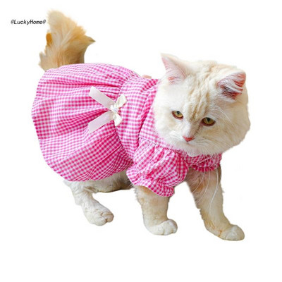 11UA Cat Dresses For Cat Dog Dresses For Small Dog Girl Dog φούστα καρό φόρεμα για σκύλο